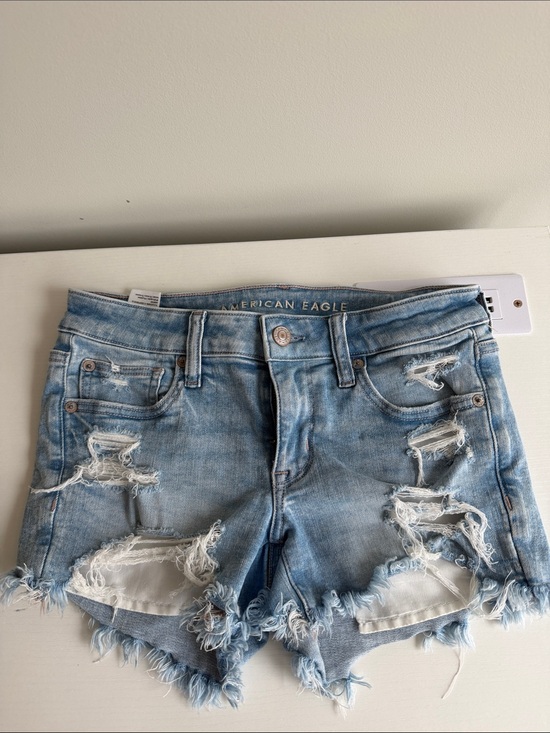 American Eagle Outfitters Pants - American Eagle Outfitters Light Wash Distressed Denim Cutoff Shorts